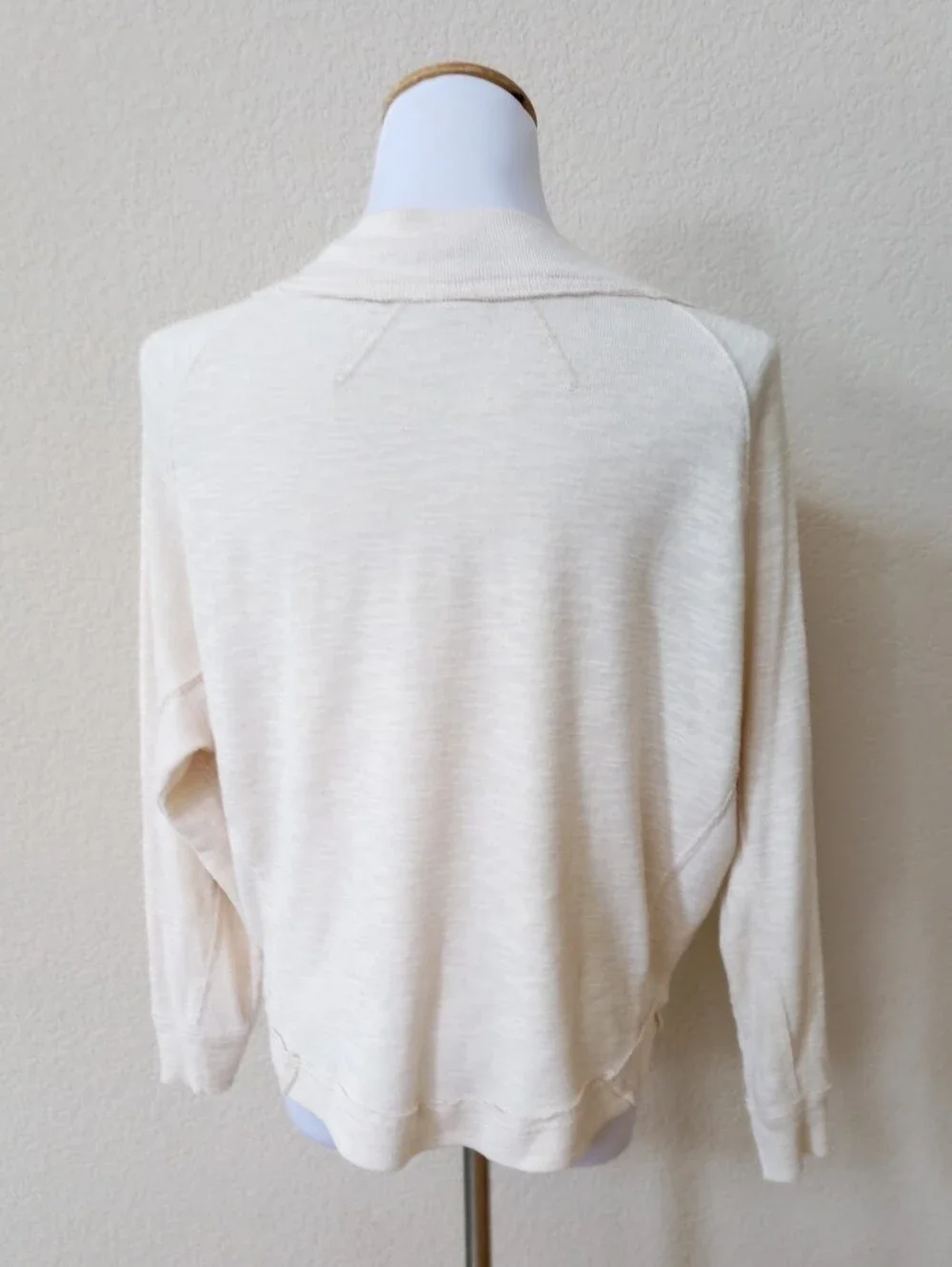 Free People We the Free lightweight cream crewneck sweater